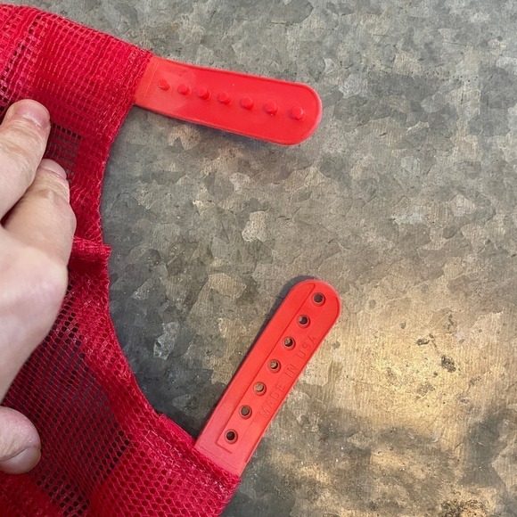 Vintage Safety Kleen Patch Snapback Trucker Hat Cap Red USA Made Mesh 90s Y2K - Picture 9 of 9